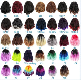 Better 8Inch Ombre Spring Twist Hair Crochet Braids Passion Twist Synthetic Fluffy Crochet Hair Extensions 30Roots Bomb Twist
