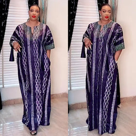 Liu Ming New Wholesale African Fashion Women Summer Short Sleeve Loose Lady Maxi Islam Abaya Robe Long Dress