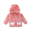 Children's Clothing Baby Ear Coat Autumn Winter New Simple Solid Color Fleece Zipper Baby Warm Polar Fleece OutwearsJackets
