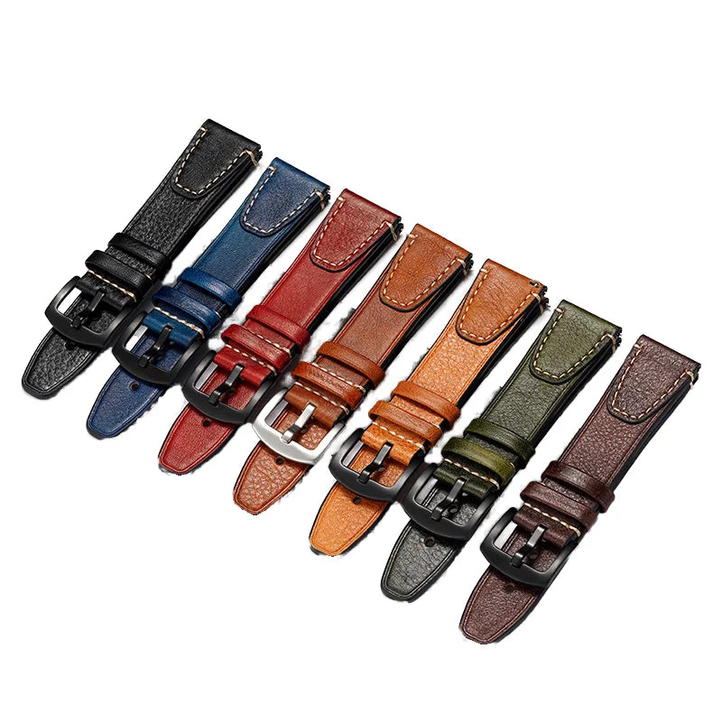 Premium Handmade Genuine Vintage Full Grain Leather Watch Strap With Quick Release Spring Bars Leather Watch Bands Luxury