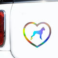 Love Heart Dog Car Laser Sticker Vinyl Decal Car Truck Bumper Window Laptop Sticker Decor Gift Die Cut Decals Window Glass