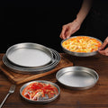 26cm Stainless Steel Steak Plate Matte Silver Retro Hot Pot Restaurant Barbecue Plate Coffee Shop Fruit Cafe Shallow Tray
