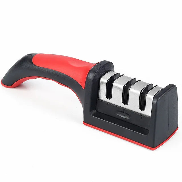 Best Selling Red Kitchen Sharpener with 3-Stage Sharpening System New Arrival