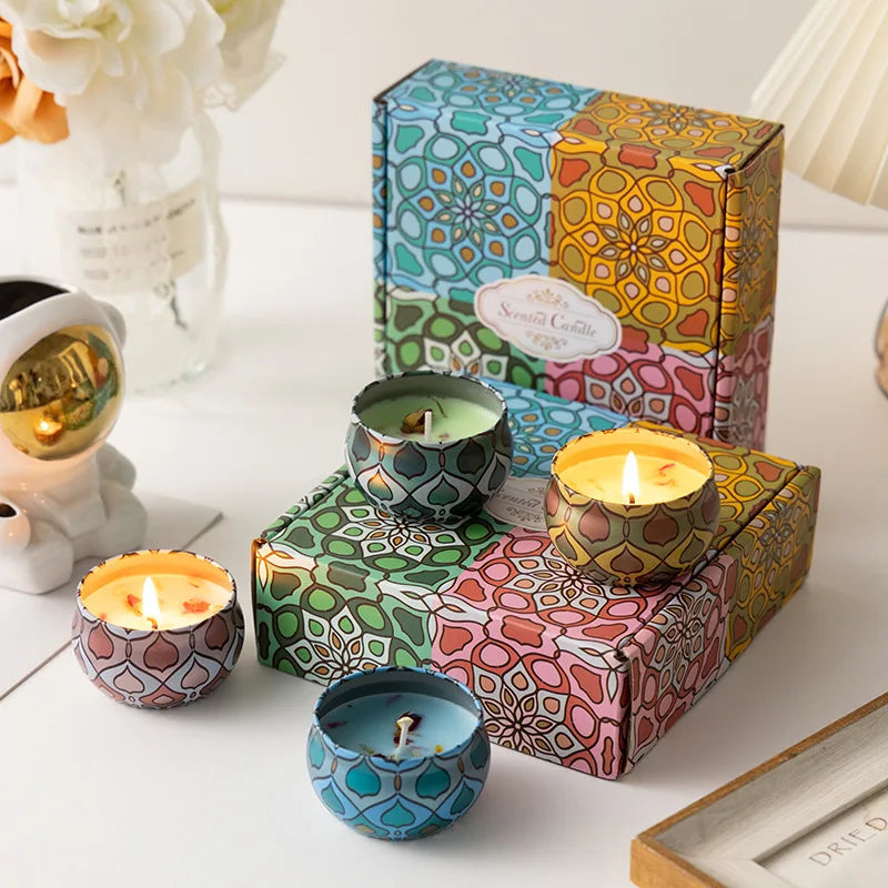 4.4OZ Candle Can Small Batch Drum Shaped Metal Packaging Tinplate Gift Candy Aromatherapy Candle Tin Can