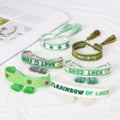 Four Leaf Clover Flower Embroidered Bracelet Good Lucky Tassel Wristband St.Patrick's Day Bracelet Jewelry Gifts Braided Rope