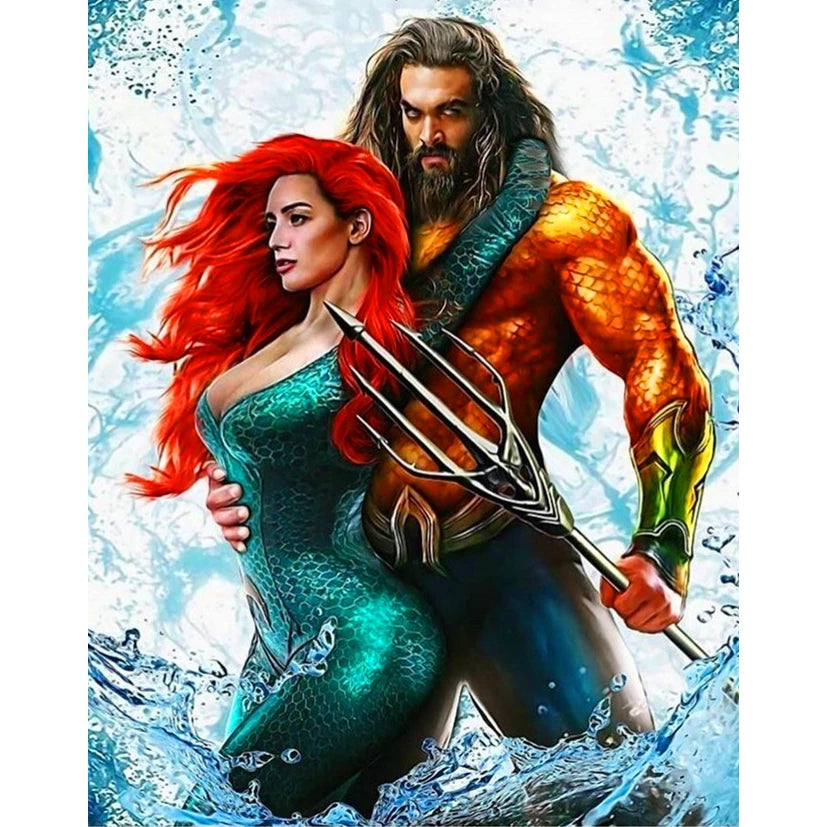 5D Full Square/Round Drill Diamond Painting Movie "Aquaman" Wholesale DIY Diamond Embroidery Cross Stitch Kits Mosaic Bts Gift