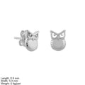 925 Sterling Jewelry Silver Animal Owl Small Stud Earrings Gold Plating for Girl Women Accessory