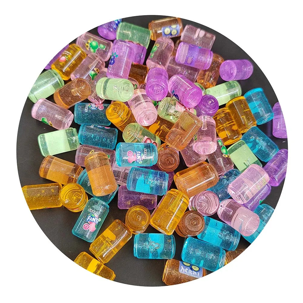 100pcs Mini Supermarket Food Doll House Miniature Resin Fruit Cans Drink Bottle Model Toys for Kitchen Accessory