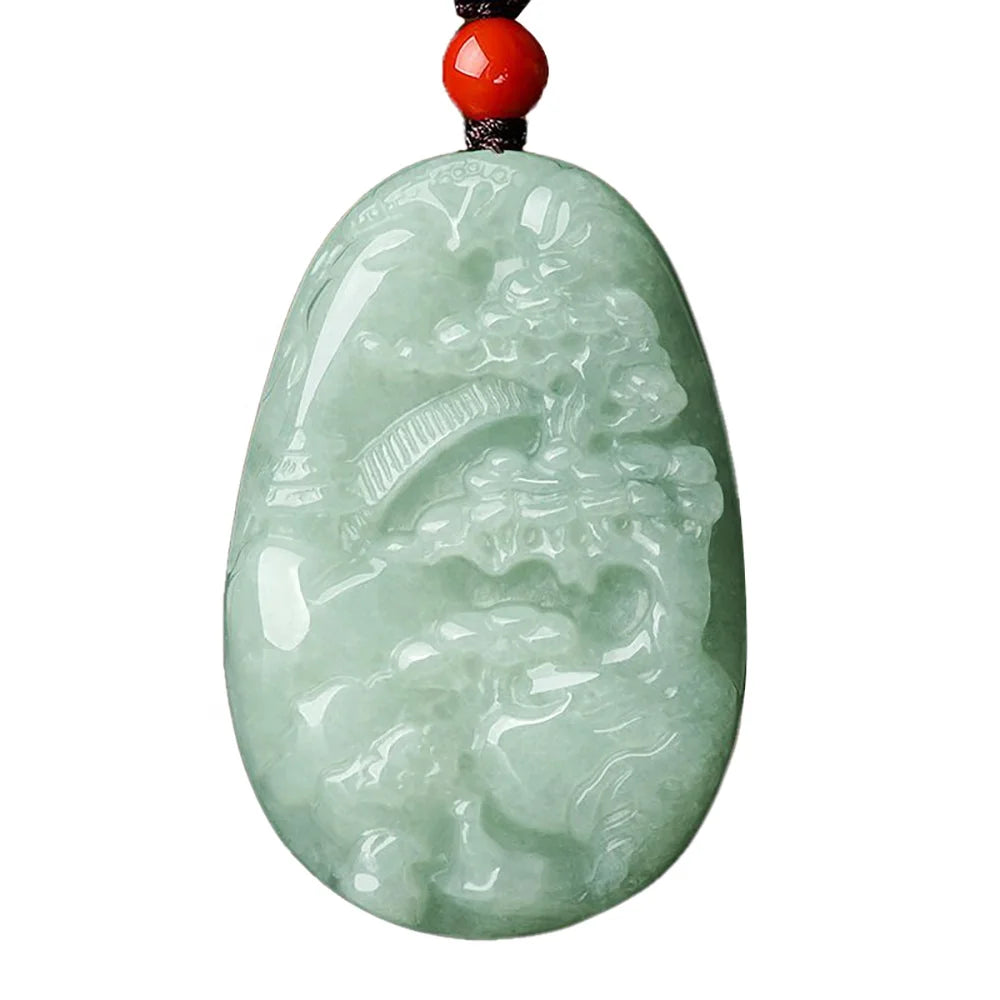 100% Authentic Jadeite Pendant Gemstone Necklace Fashion Jewelry for Women and Men