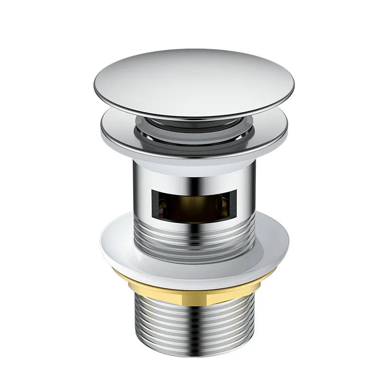 Large Displacement Brass Water Basin Copper Spring Toilet Drain Sink Strainer with Mushroom Head for Bathroom Home Use