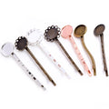 10pcs/lot 12mm Copper Material Hairpin Blank Base Setting Hair Pins Clips Cabochon Cameo Bezel Trays DIY Jewelry Findings