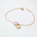Zooying Delicate Stainless Steel Bracelet for Women Rhodium Plated with Bridesmaid Birthstone Initial Gemstone for Young Girls