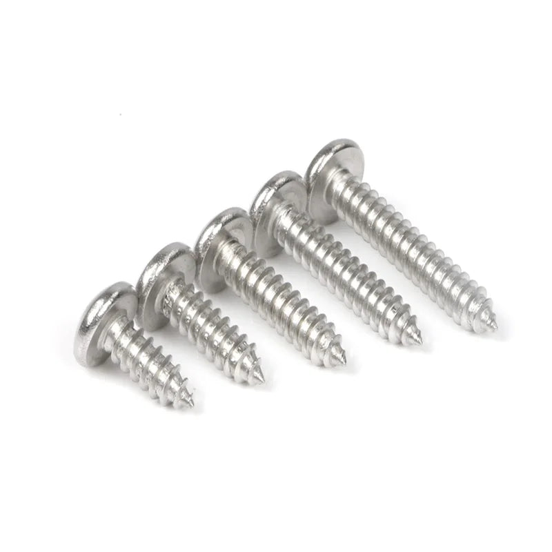 304 Stainless Steel Metric Cross Pan Head Polished Finish Fine Thread Self Tapping Screw