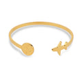 2023 New Product Personality Aircraft Map Titanium Steel C-shaped Bracelet Stainless Steel Opening Bracelet