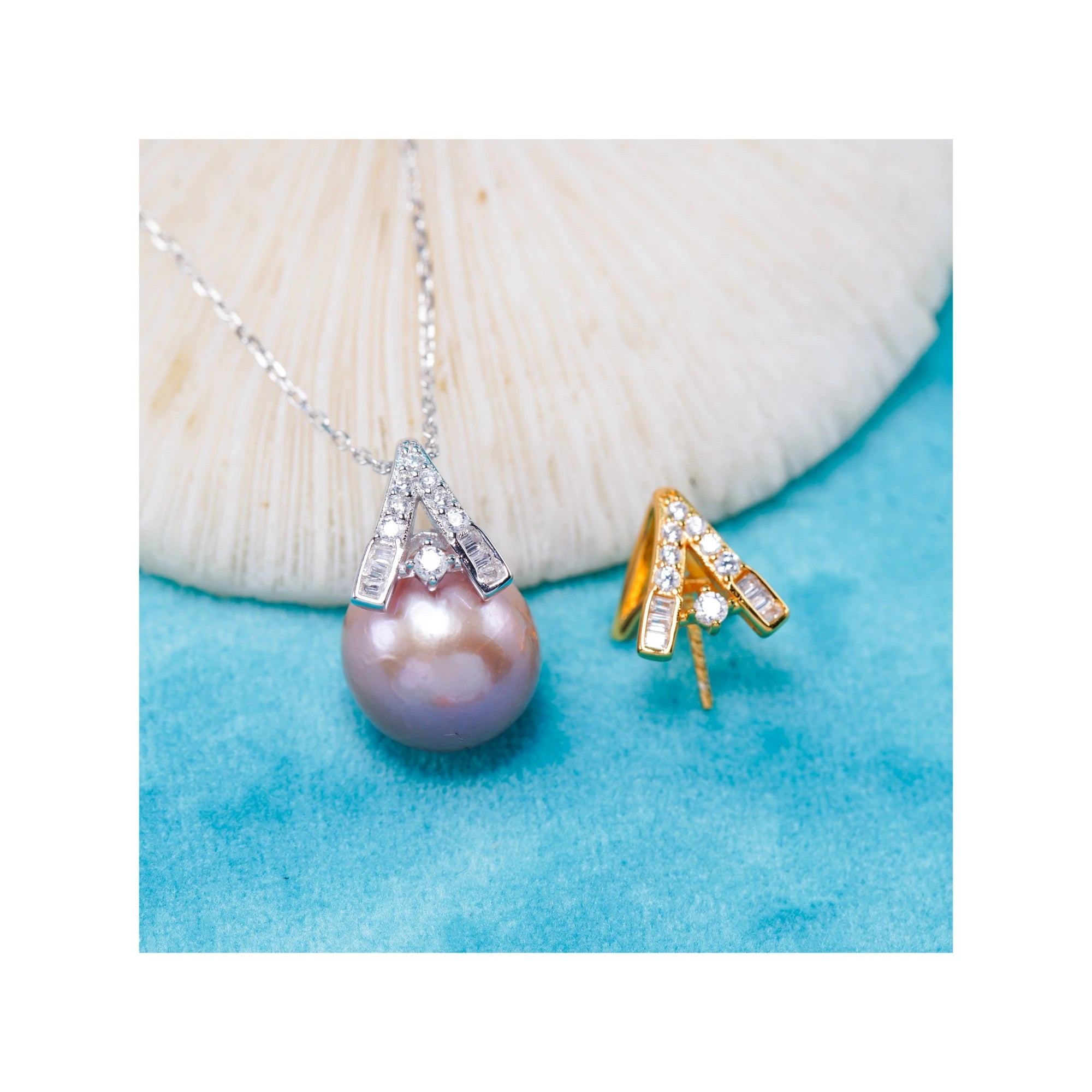 Pe011074  DIY 9-12mm Natural Freshwater Pearl Pendant Accessory 925 Sterling Silver Engagement Jewelry Necklace for Women
