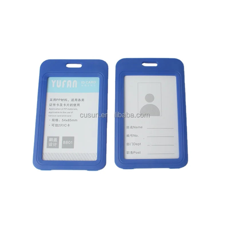 Factory Price Custom LOGO Hard Plastic Vertical Card Holder Waterproof ID Card Holders