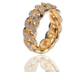 Men's 8mm Copper & 18K Gold Plating Ring Hip Hop Style Featuring Zircon & Brass Jewelry