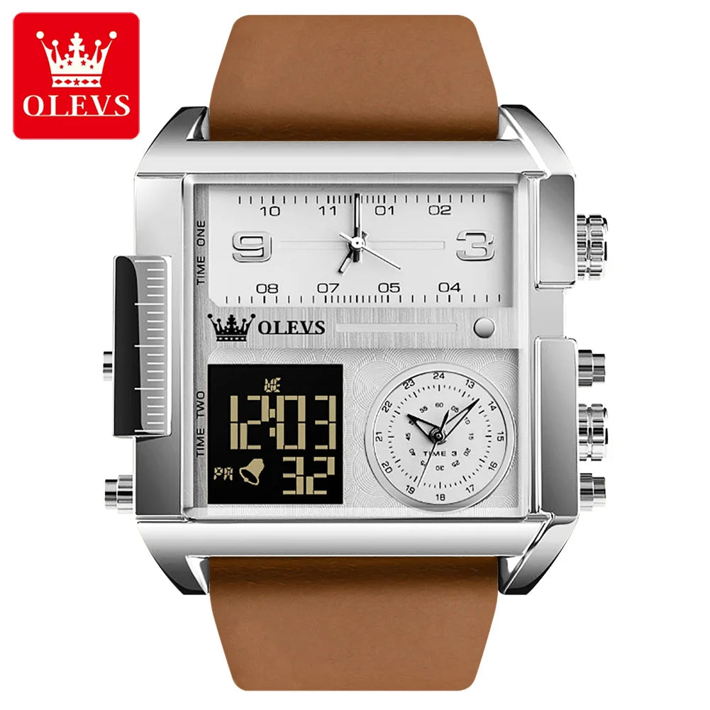 OLEVS 1101 Hot Sale Led Electronic Watch Students Boys Girls Multifunctional Luminous Sports Waterproof Digital Square Watch