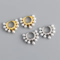 Exquisite Fashion Pearl Hoop Earrings 18k Gold 925 Sterling Silver Pearl Hoop Earring Women Fine Jewelry