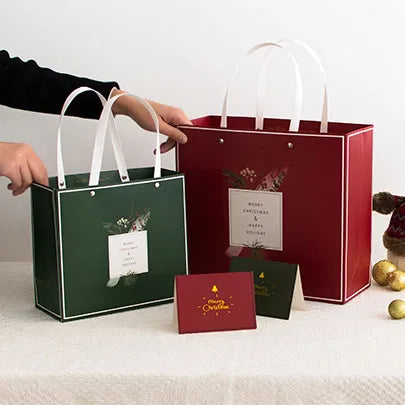 Red Gift Bags for Christmas Gift Bag Shopping Bag with Ribbon Handle Christmas Bags for Gift Wholesale Gift Bag