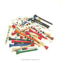 Hot Sales 360 Wood Bamboo Golf Tees Colorful Stripes and Text Printed Essential Golf Accessory for Golfers Bulk Packed