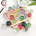 Factory Direct Sell 16mm Direct Hole Plastic Round Beads Transparent UV Electroplating Acrylic Beads