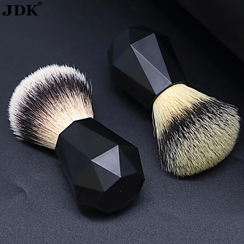 JDK Luxury Men's Synthetic Badger Hair Shaving Brush with Acrylic Handle