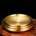 304 Stainless Steel Round  Double-Walled Insulated Dinner  Plates for Snack Dishes and Fruit