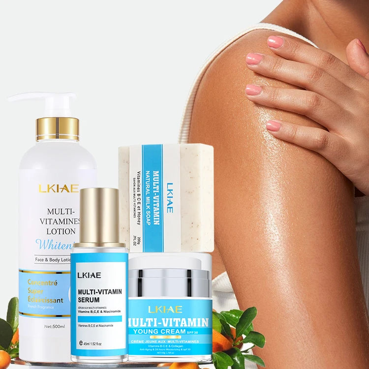Ready to Ship Natural Private Label Kit Brightening Sample Collagen Vitamin C Body Care Gift Set for Men