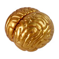 Gold Resin Brain Bookend Set with Realistic Convolutions Intellectual Office Desk Organizer for Book Lovers