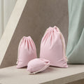 Wholesale Low Price Custom Logo Design Recyclable Organic Small Size Soft Velvet Muslin Drawstring Valet Wig Dust Bags