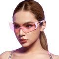Fashion Women Frameless Y2K Futuristic Sunglasses One Piece Luxury Rhinestones Shades Oversized Rimless Sun Glasses for Ladies