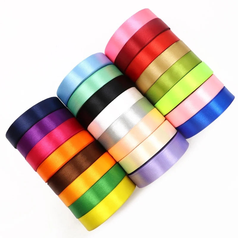 25 Yards/roll Silk Satin Ribbons for Crafts Bow Handmade Gift Wrap Party Wedding Decorative 2cm Cake Ribbon Satin Ribbon