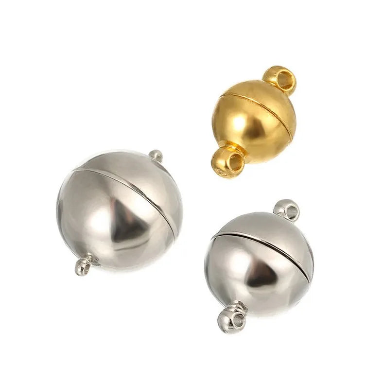 Jewelry Findings Supplier Leather Chain Silver Gold Plated Necklace Round Ball Jewelry Clasp Charms for Bracelet Making Jewelry MegaBDM