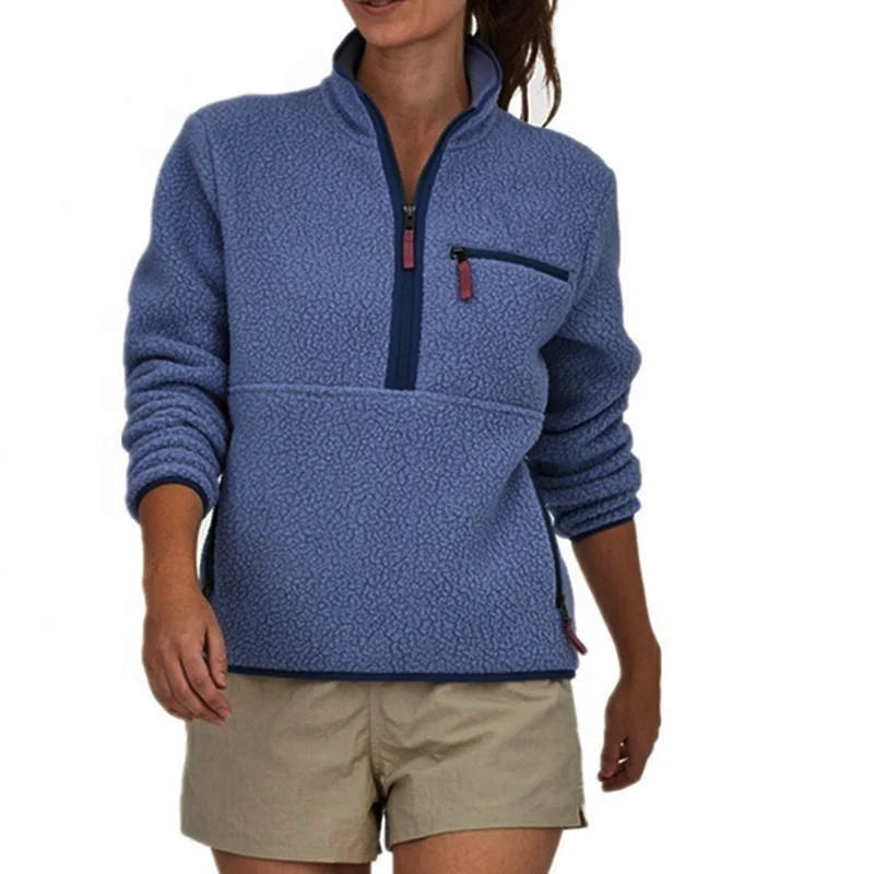 New Fashion OEM Custom Logo Embroidered Women's Jackets Polar Fleece Jacket Women