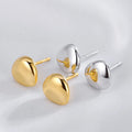 High Polished 18K Gold Plated 925 Sterling Silver Earrings Triangle Bean Stud Earrings for Women