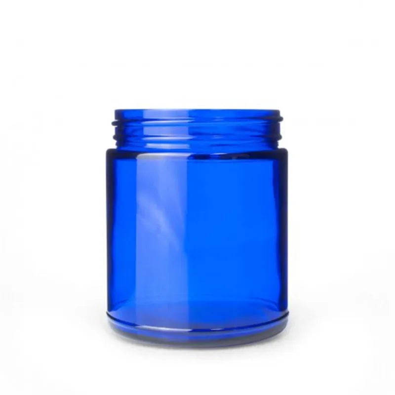 1oz 2oz 4oz 6oz 8oz 12oz 16oz Cobalt Blue Amber Wide Mouth Straight Sided Glass Jars