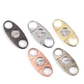New Arrival Luxury Custom Gold Double Blade Cigar Knife Cutter Portable Gift Set with Display and Personalized Logo
