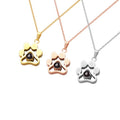 Animal Family Love Paw Shape 100 Language I Love You Dog Projection Necklace Pet Photo  Necklace