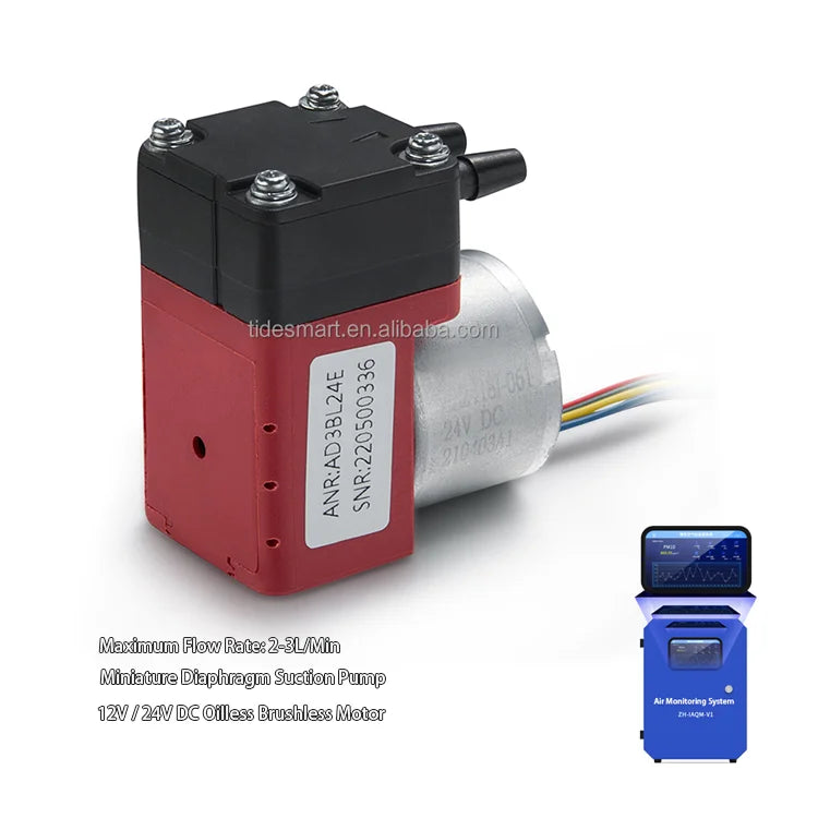 Air Environmental Monitoring System Equipment Use Micro Suction Pump Portable Electric Mini 24V Air Diaphragm Vacuum Pump MegaBDM