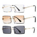 Lmamba S31274 Luxury Square Women Designer Fashion Rectangle Women Sun Glasses Y2K Rimless Man Sunglasses Logo 2024