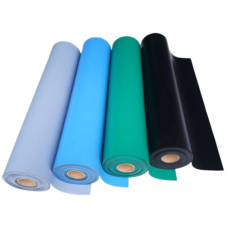 2mm Thickness Rubber High Temperature Resistance Green Workbench 2 Layers Anti-static Esd Mat