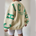 Best-Selling Y2K Round Neck Women's Hoodie Letter Printing Sweatshirt with Front Logo Loose Fit Woven Fabric for Spring Season