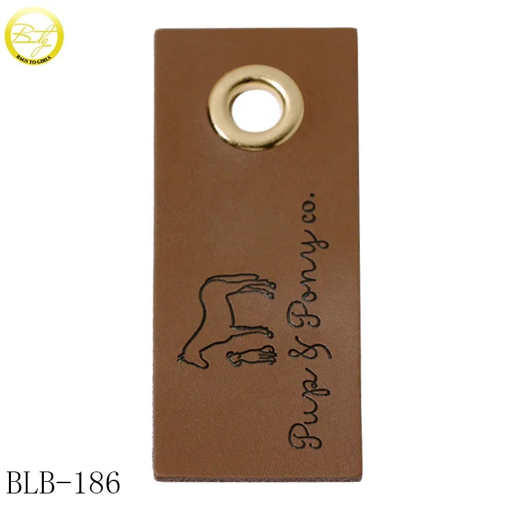 Eco-friendly Custom Private Name hang Tags Luggage Accessory Leather Label Color Real Letter Badge for Bags