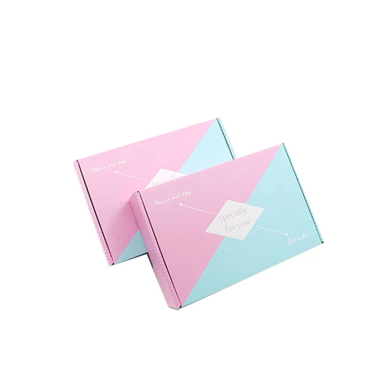Customizable Pink Cardboard Corrugated Mailer Boxes Delicate Appearance Sponge Various Specifications for Apparel Socks Printed