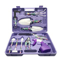 10 Pieces Gardening Tools with Purple Floral Print Trowel Rake Weeder Pruner Shears Sprayer Garden Hand Tools Set