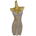 Sexy Party Celebration Birthday Prom Diamond Dress Lady Evening Gowns Mini Cocktail Sheath Dress Women Club Wear Party Dress