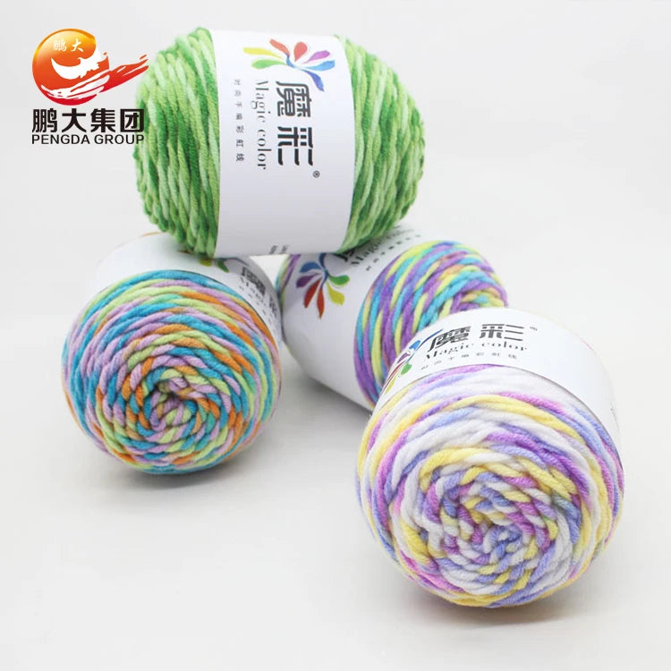 Wholesale Stock Soft Baby 5 Ply Space Dye Milk Cotton Yarn for Hand Knitting MegaBDM