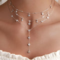 Wholesale 925 Sterling Silver Stackable Clavicle Necklace Sparkling Zircon Neck Chain for Women Platinum Plated Fine Jewelry