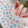 Paso Sico Japanese High Quality Shimmer 3D Flower Nail Charms with Rhinestone for Nail Art Decorations